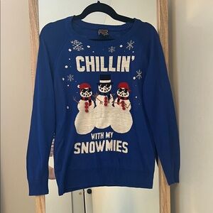 Blue Snowman Sweater